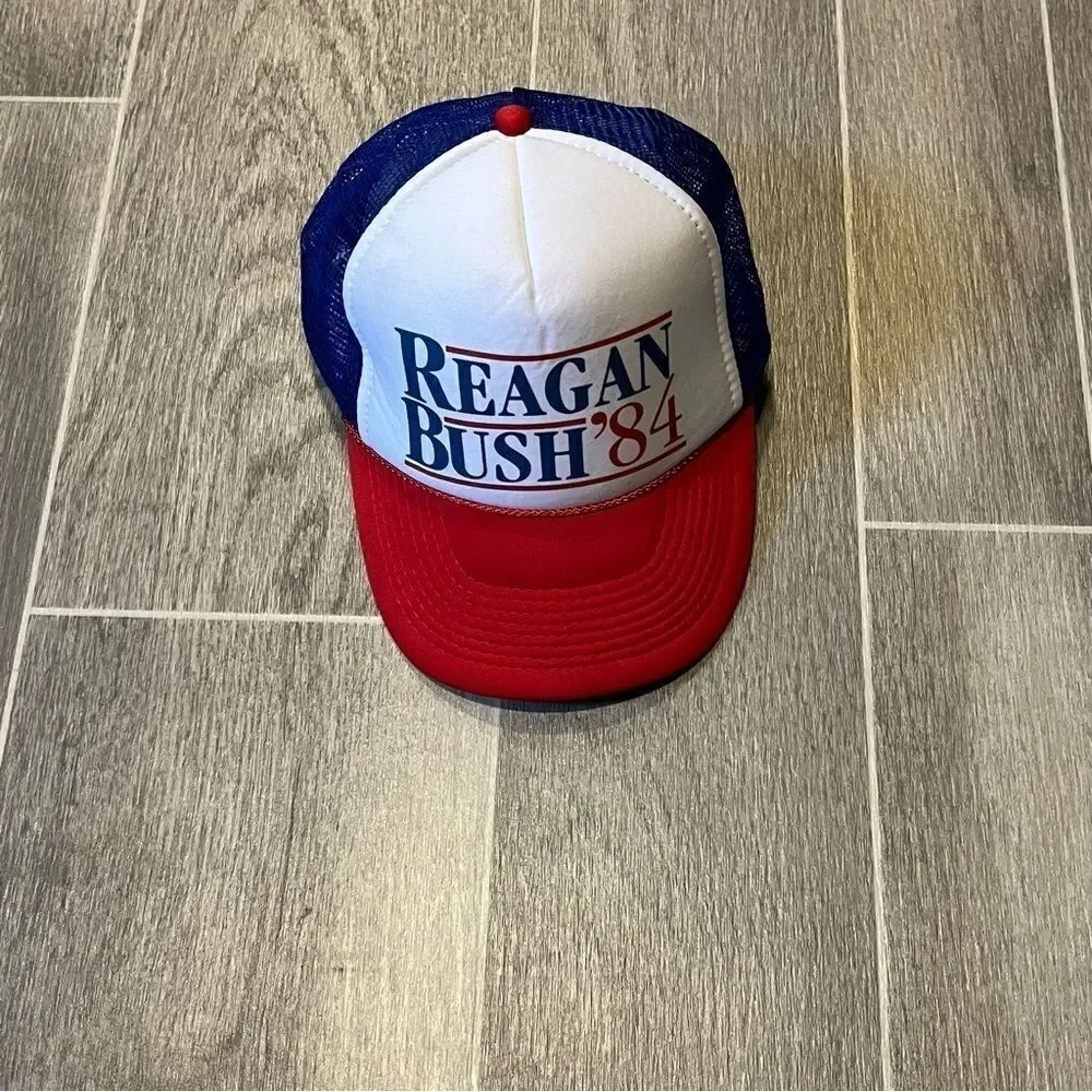 Reagan & Bush '84 Red White & Blue Trucker Hat